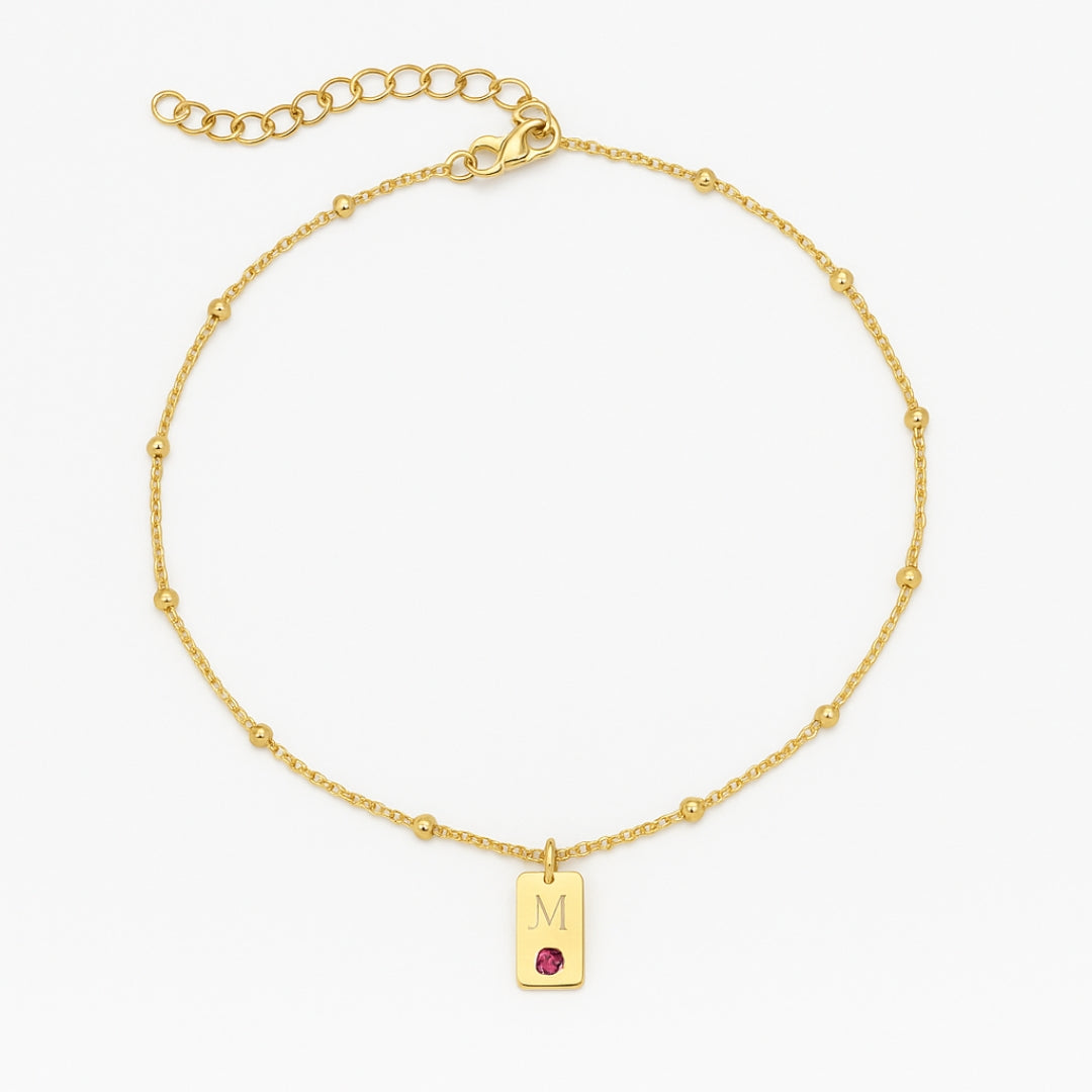 Red Crystal Letter Sign Bracelet