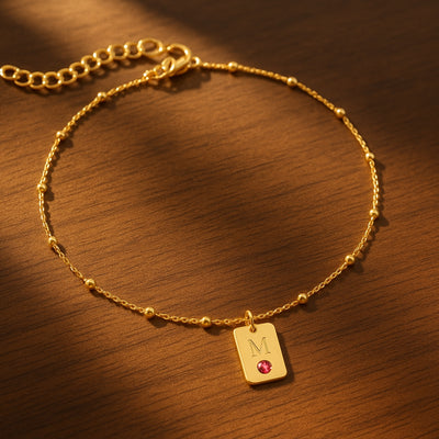 Red Crystal Letter Sign Bracelet