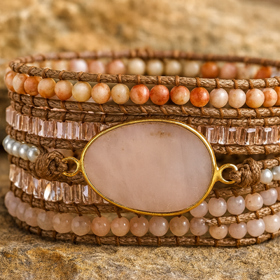 Rose Quartz Compassion Wrap Bracelet