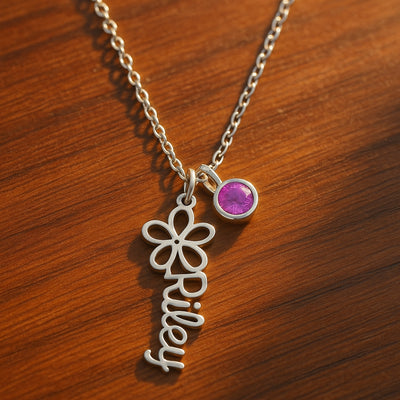 Signature Flower Purple Crystal Necklace