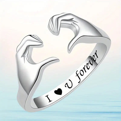 Adjustable Forever Love Silvered Ring