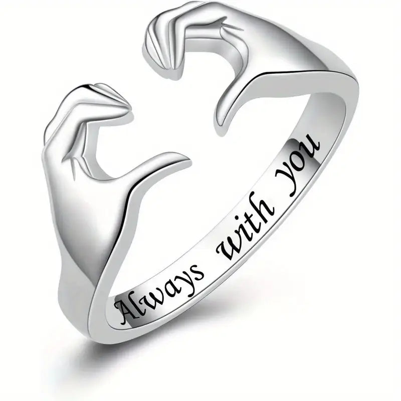 Adjustable Forever Love Silvered Ring