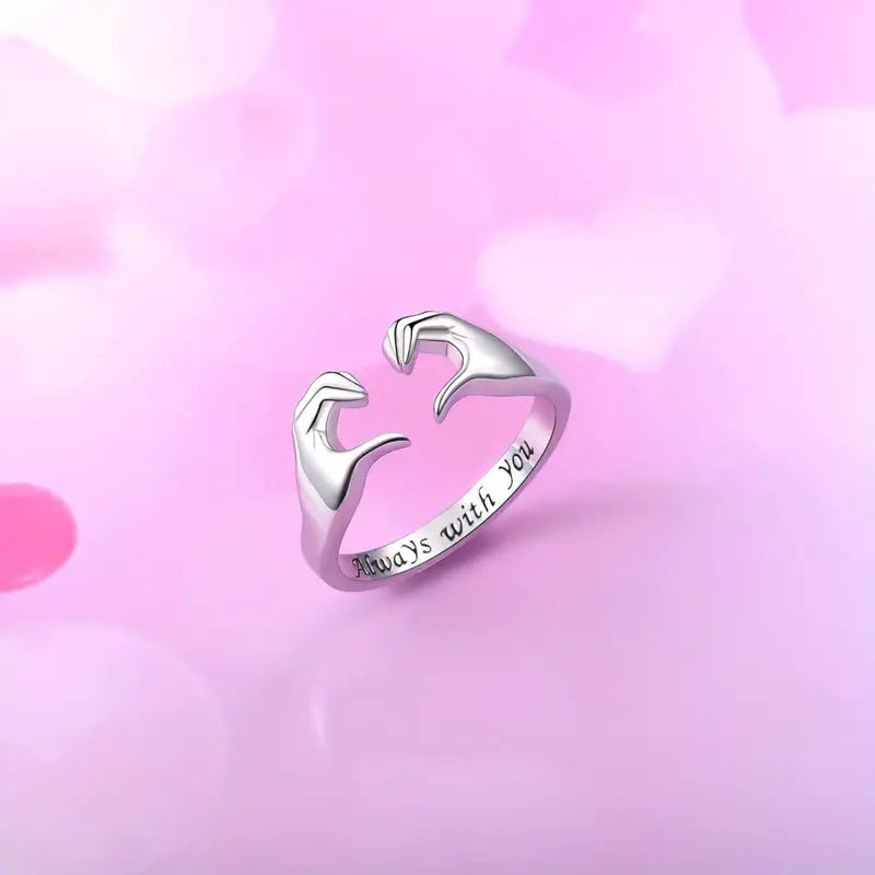 Adjustable Forever Love Silvered Ring