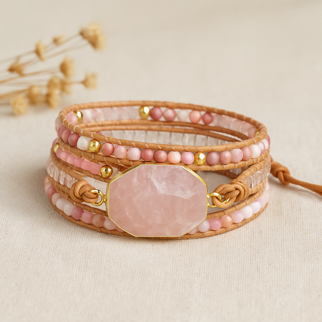 Rose Quartz Heart Chakra Bracelet
