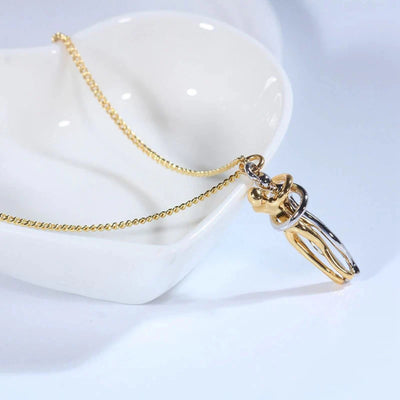 Gold & Silver Couple Hug Necklace
