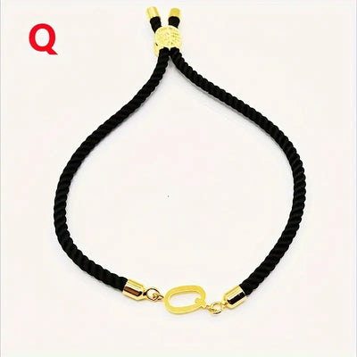 Black Gold Letter Bracelet