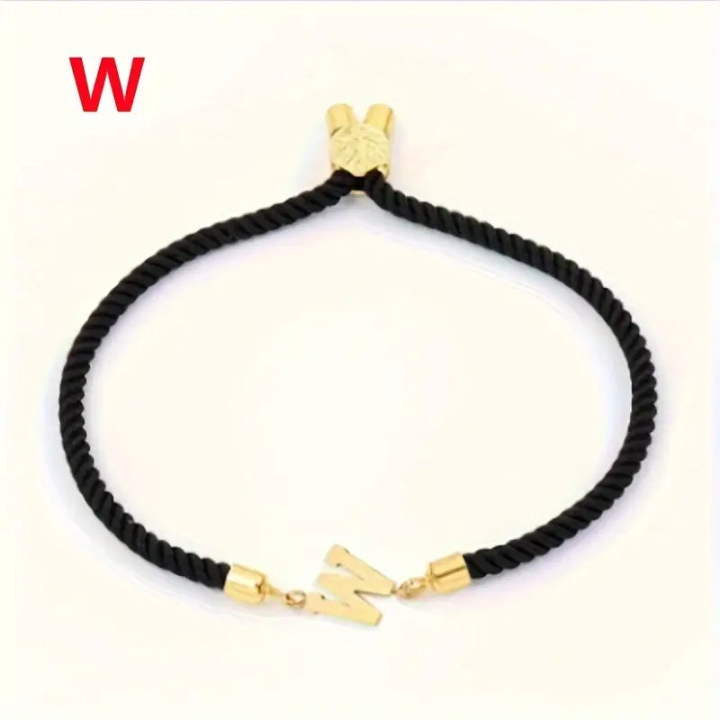 Black Gold Letter Bracelet