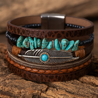 Turquoise Feather Spirit Bracelet