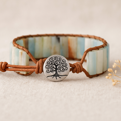 Leather Tree Of Life Bracelet