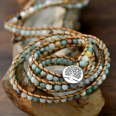 Tree of Life Amazonite Wrap Bracelet