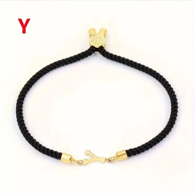 Black Gold Letter Bracelet
