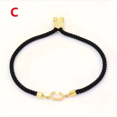 Black Gold Letter Bracelet