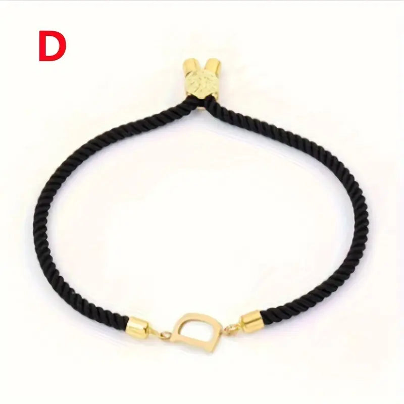 Black Gold Letter Bracelet
