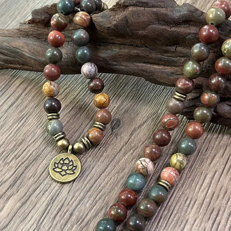 Lotus Polychrome Jasper Bracelet