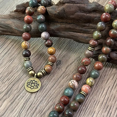 Lotus Polychrome Jasper Bracelet