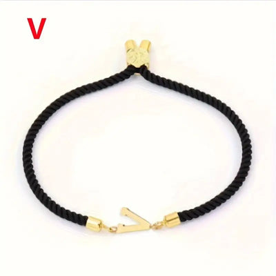 Black Gold Letter Bracelet