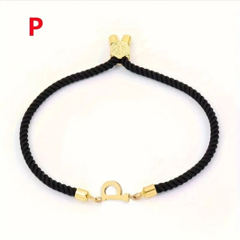 Black Gold Letter Bracelet