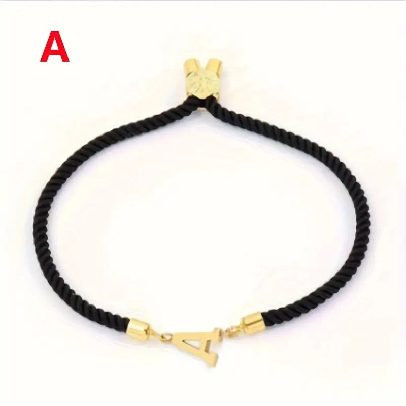 Black Gold Letter Bracelet