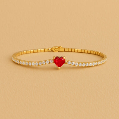 Red Heart Bright Wavy Bracelet