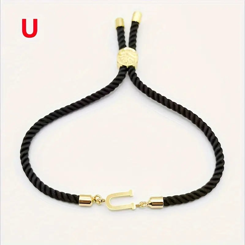 Black Gold Letter Bracelet