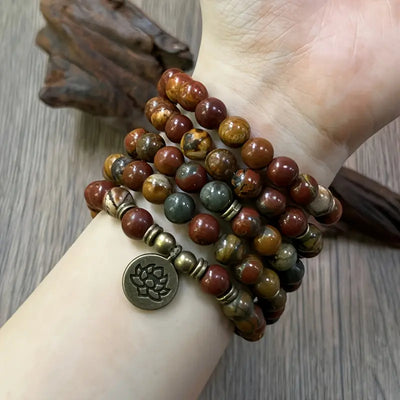 Lotus Polychrome Jasper Bracelet