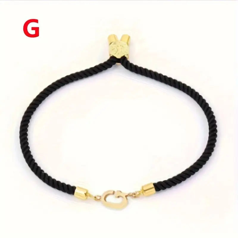 Black Gold Letter Bracelet