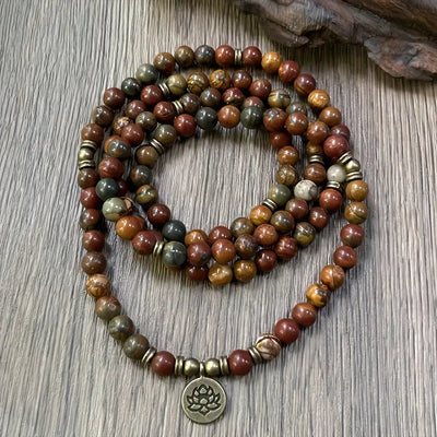 Lotus Polychrome Jasper Bracelet