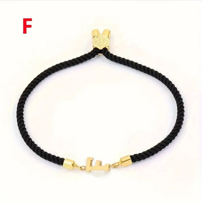 Black Gold Letter Bracelet