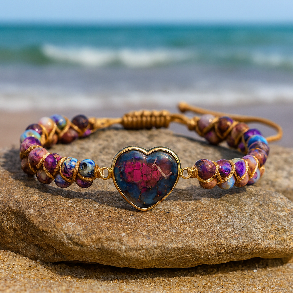 Jasper Heart Love Bracelet