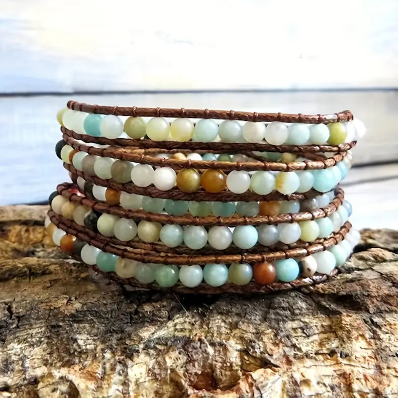 Tree of Life Amazonite Wrap Bracelet