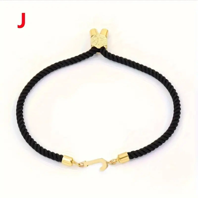 Black Gold Letter Bracelet
