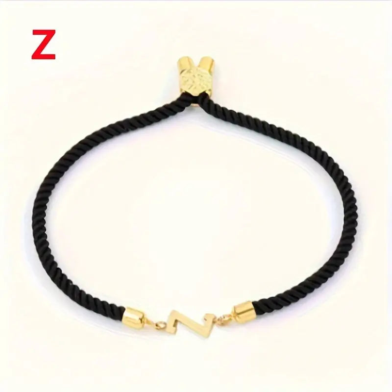 Black Gold Letter Bracelet