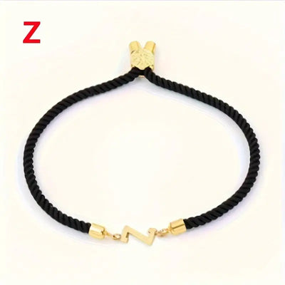 Black Gold Letter Bracelet