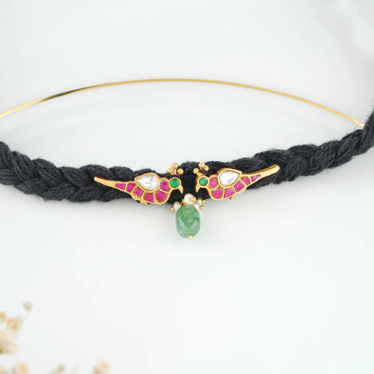 Red & Green Bird Rope Necklace