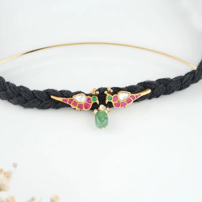 Red & Green Bird Rope Necklace