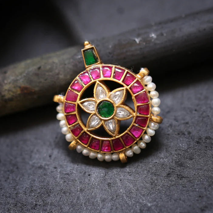Rose Crystal White Flower Pearl Pendant