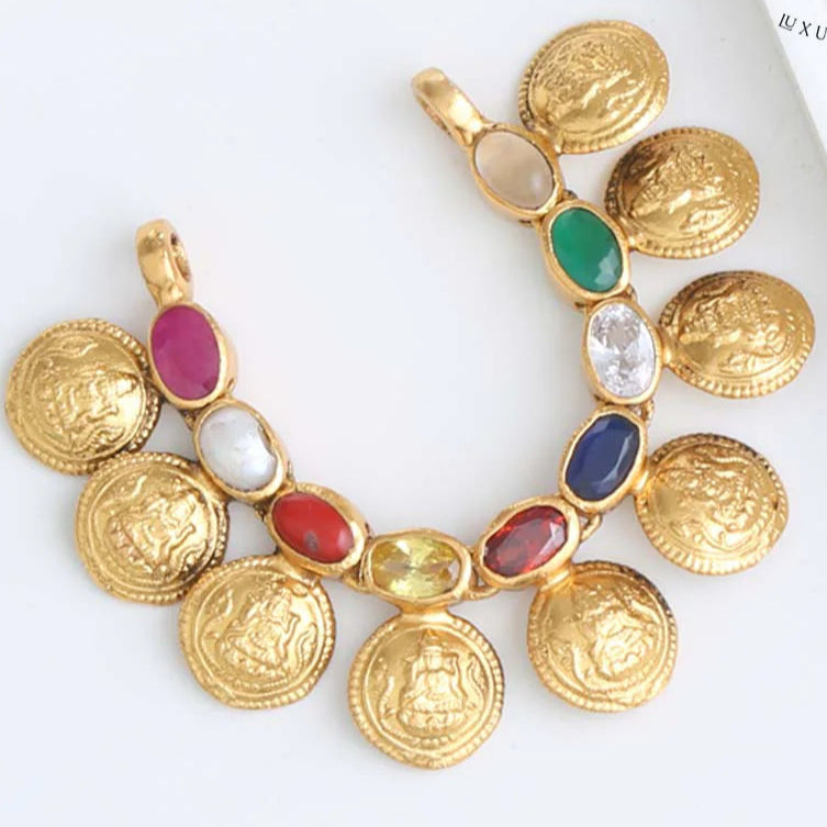 Colorful Crystal Golden Plate Necklace