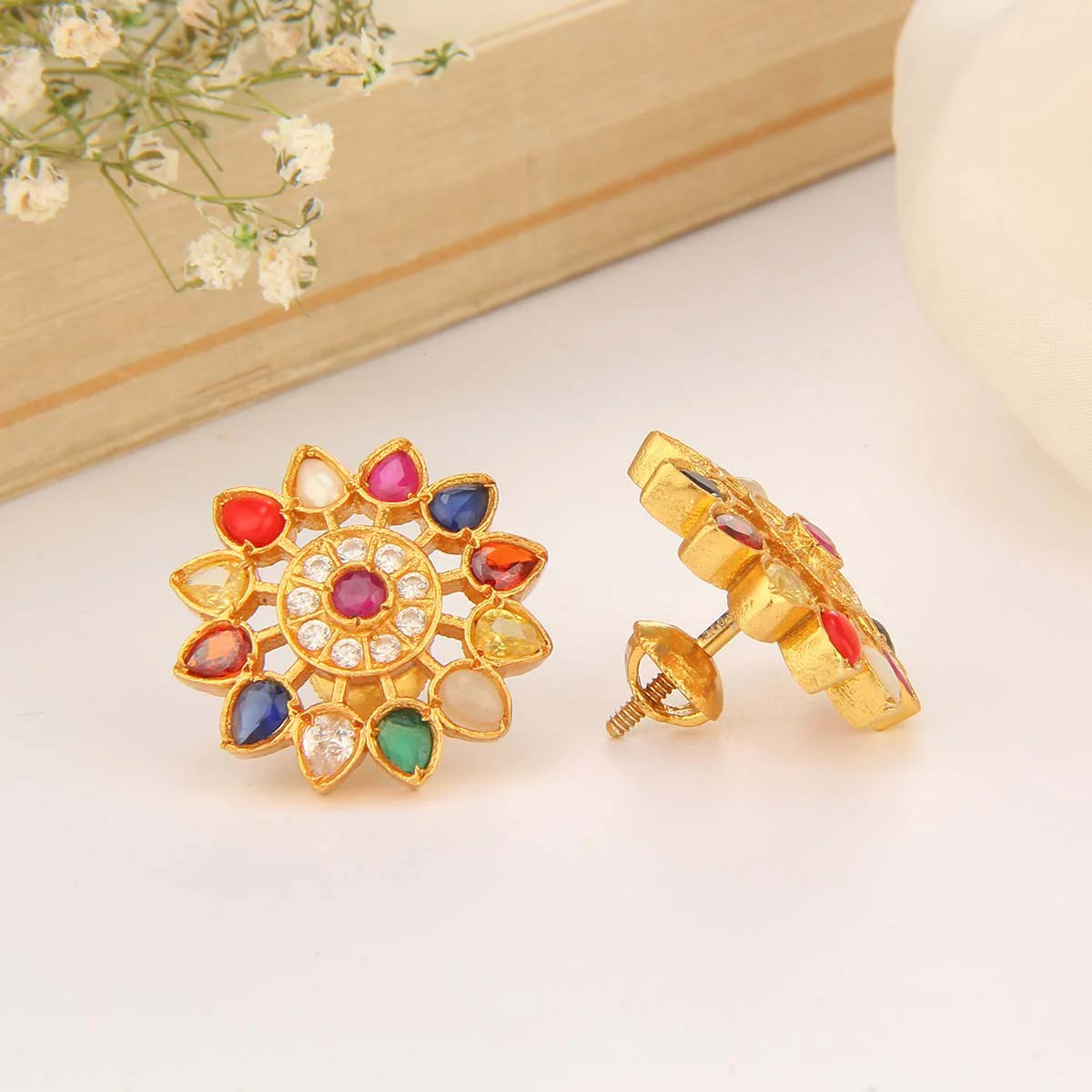 Colorful Stud Narcia Earrings