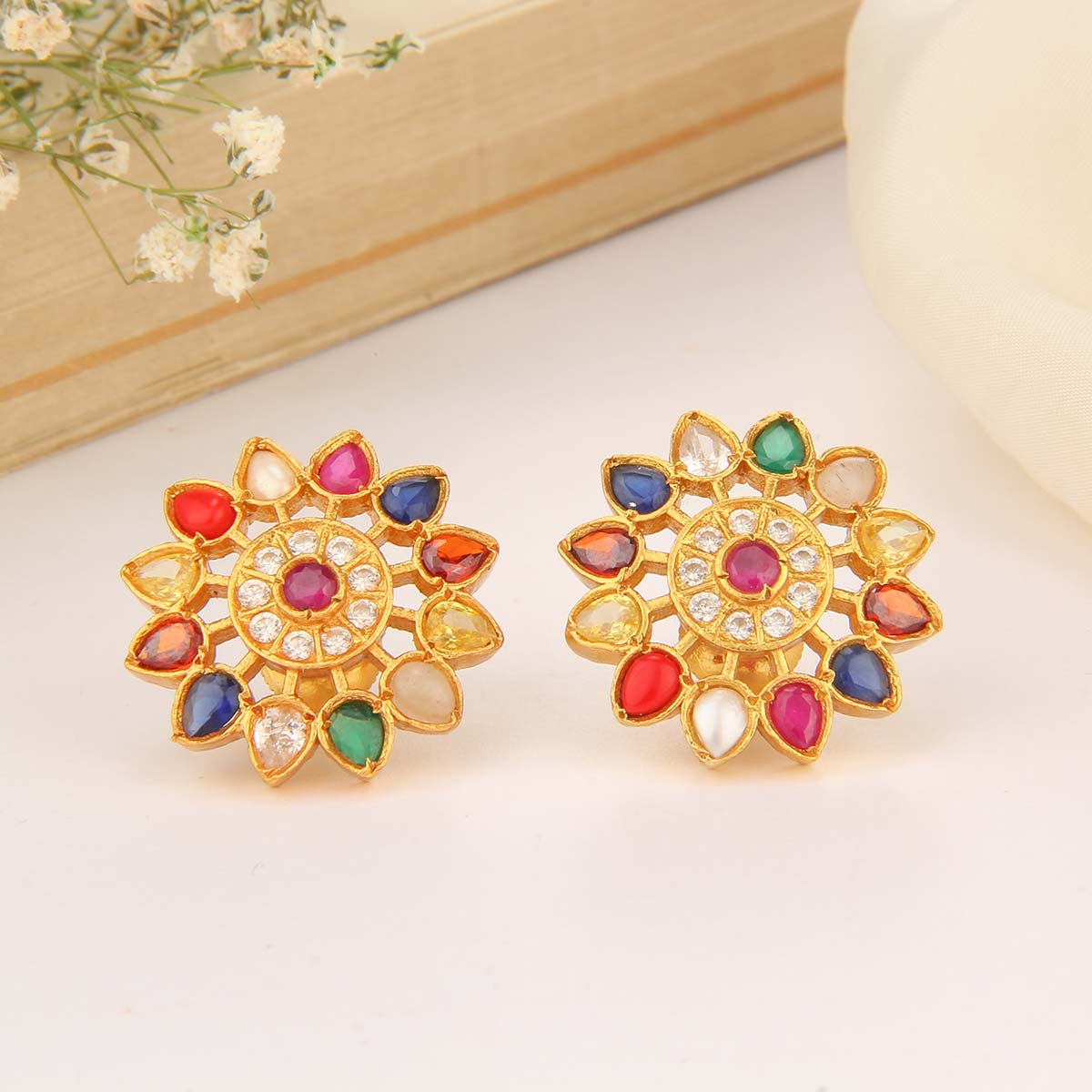 Colorful Stud Narcia Earrings