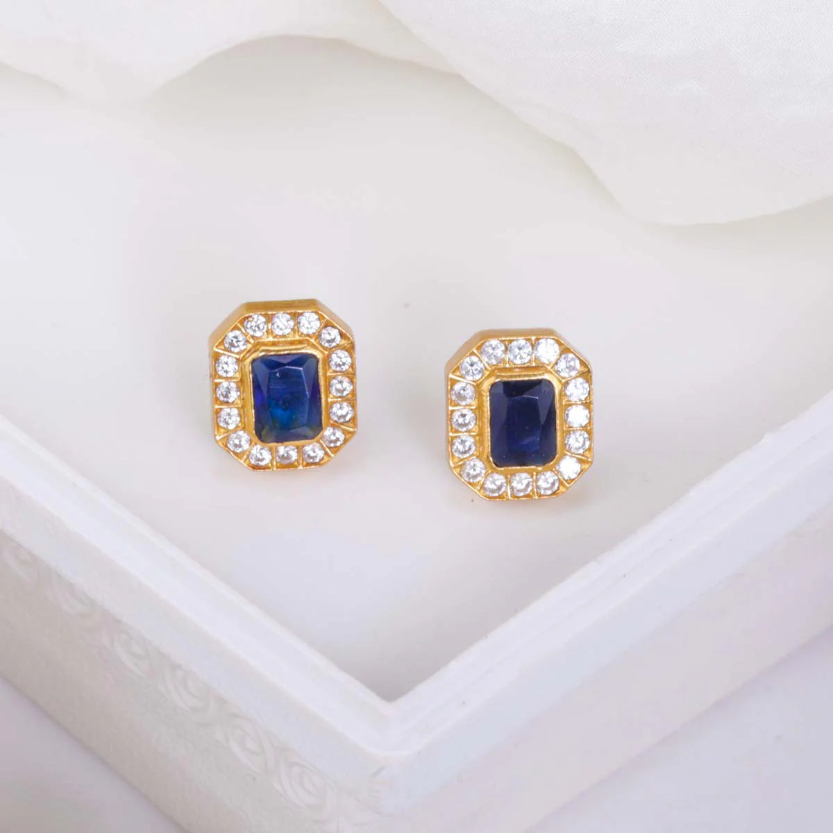 Blue Square Bright Earrings