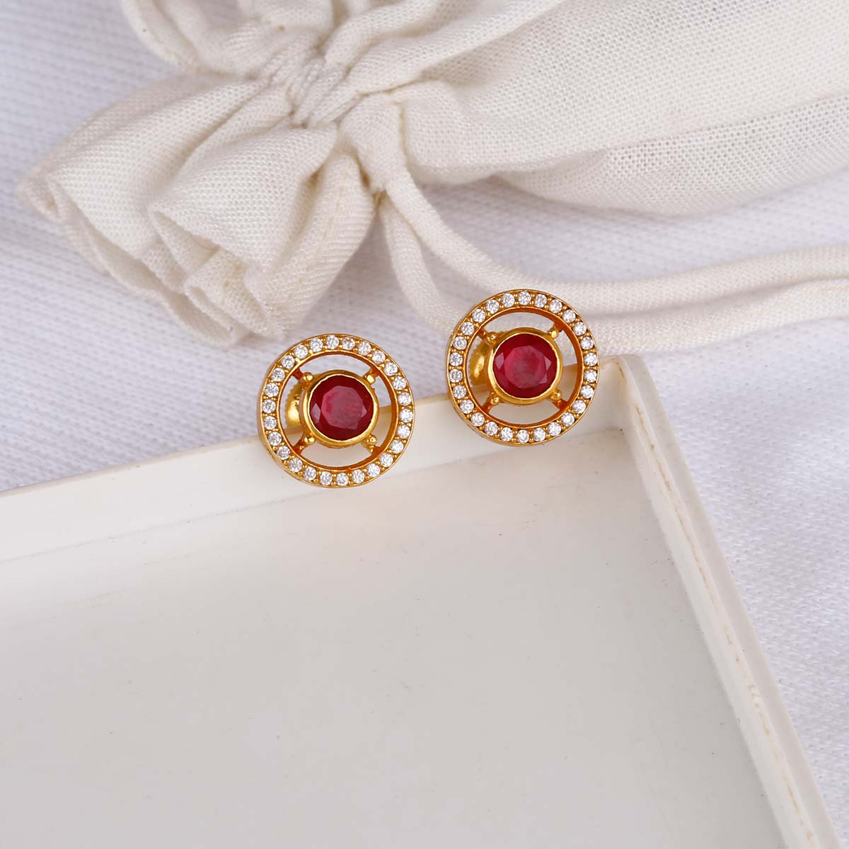 Velia Red Crystal Earrings
