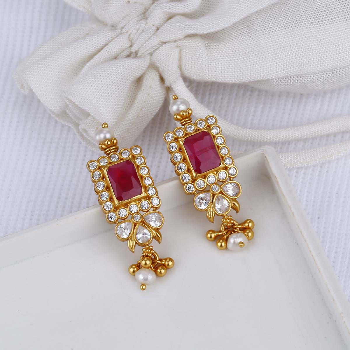 Red Blazing Stone Earrings