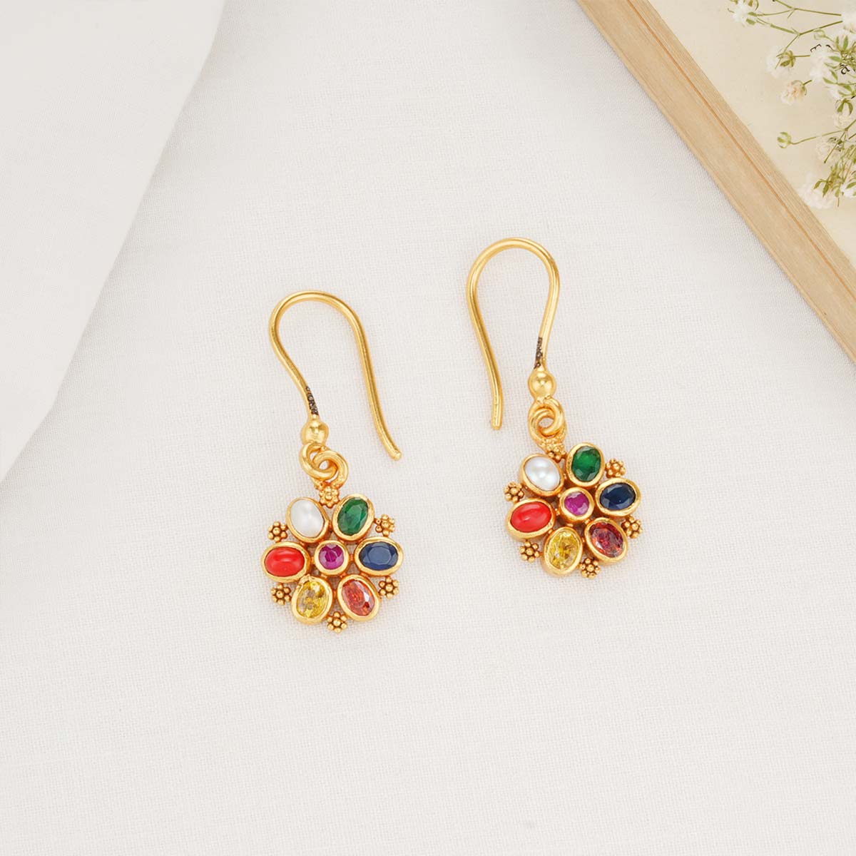 Dangling Colorful Flower Earrings
