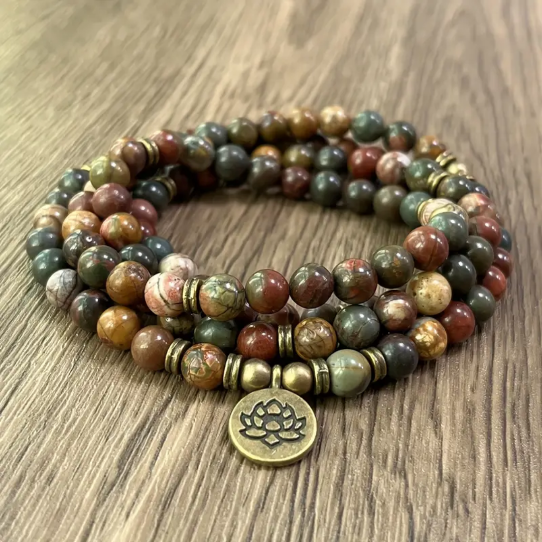 Lotus Polychrome Jasper Bracelet