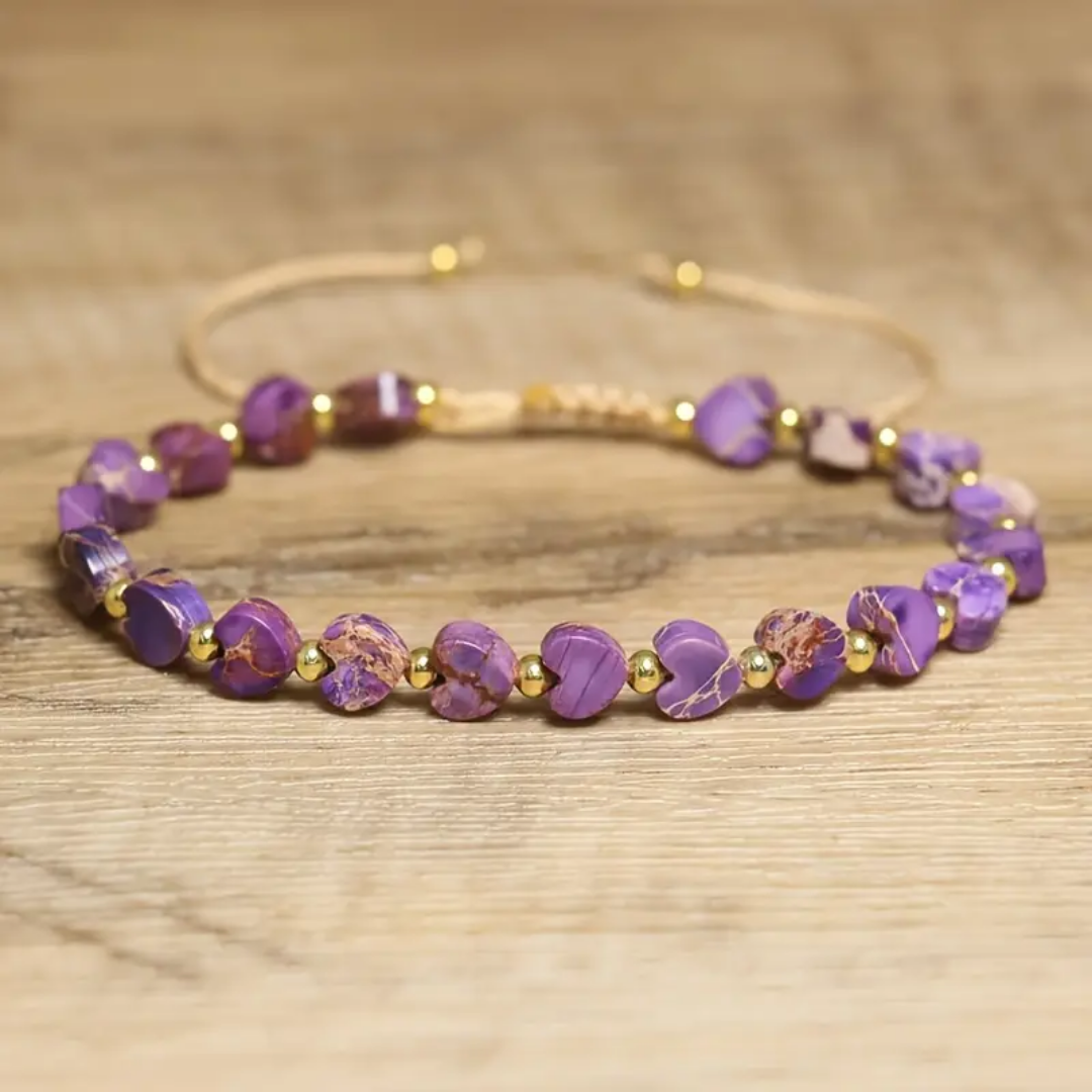 Purple Jasper Heart Healing Bracelet