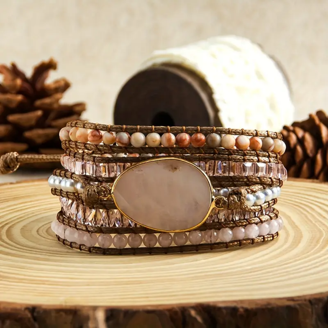 Rose Quartz Compassion Wrap Bracelet