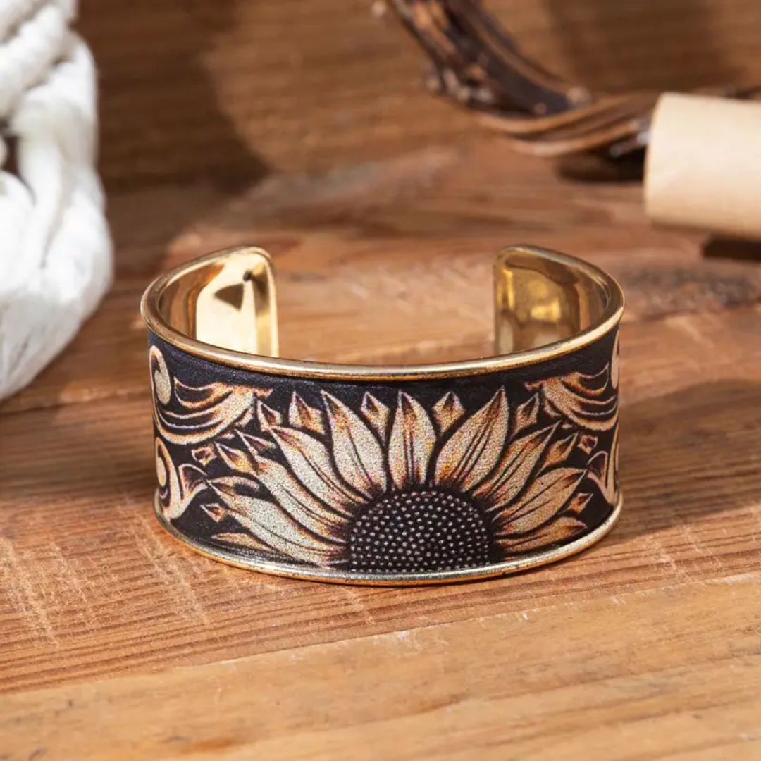 Sunflower Spirit Cuff Bracelet