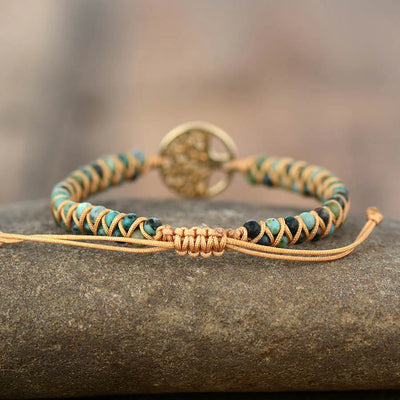 African Turquoise & Tree of Life Bracelet
