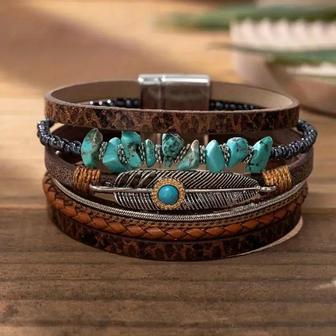 Turquoise Feather Spirit Bracelet