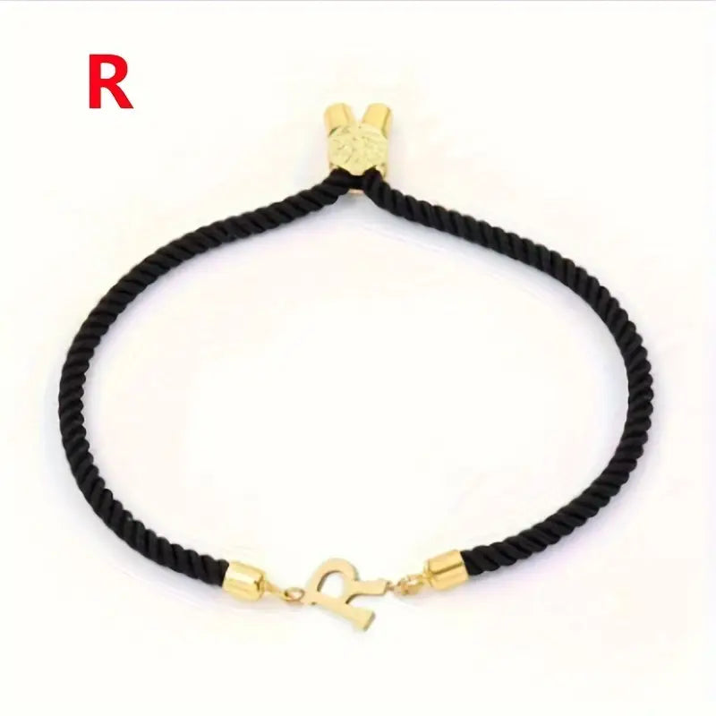 Black Gold Letter Bracelet